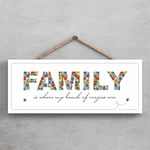 FAMILY IS WHERE MY BUNCH OF CRAZIES ARE SPRING MEADOW THEME PLAQUE