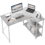 TRIUMPHKEY Bureau d'angle 110×80×75cm Table de Bureau,Bureau Ordinateur,Interchangeable Gauche-Droite,Gris