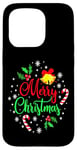 iPhone 15 Pro Merry Christmas Happy holidays Jingle Bells and Snowflakes Case