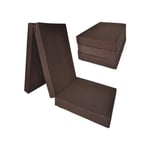 Matelas invité extra épais - marron - matelas de camping - matelas de voyage - matelas pliable - 195 x 80 x 15