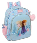 Safta FROZEN Ice Magic - Sac à dos scolaire pour enfant, adaptable au chariot, idéal pour les enfants d'âge scolaire, confortable et polyvalent, qualité et résistance, 32 x 12 x 38 cm, bleu clair, M,