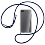 Collier pour Apple iPhone 7, iPhone 8 bleu foncé (A) Etui Coque avec cordon