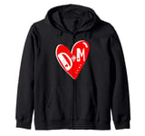 Valentines Day 2022 Couples Matching Red Heart D+M Lovers Zip Hoodie