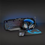 Nedis Gaming Combo Kit | 4-i-1 | Tangentbord, headset, mus och musmatta | Blå / Svart | QWERTZ | DE Layout