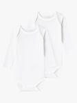 Name It Body 2-Pack Long Sleeve Solid White - Unisex - Hvit - 98