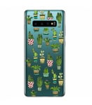 Coque Galaxy S10e Cactus Tropical Exotique Aztec Vert Fleur