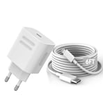 Iphone Chargeur Usb C Rapide Et 2m Cable¿Certifié Mfi¿20w Chargeur Rapide Usb-C Pd 20w Avec Câble 6ft Pour Iphone 14/14 Pro/14 Pro Max/13/11 8,Usbc Secteur Prise Mural Alimentation Adaptateur Portabl