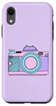 Coque pour iPhone XR Appareil photo aux couleurs pastel de la licorne Photographe