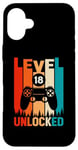 Coque pour iPhone 16 Plus Level 18 Jeu vidéo débloqué pour 18e anniversaire Garçon