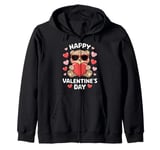 Valentine's Day Funny Teddy Bear Heart Love Valentines Zip Hoodie