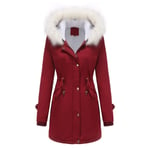 Parka Femme,Chaleureuse Parka Femme D'automne D'hiver,Parka Femme Longue À Capuche Fausse Fourrure Grande Taille Xhmb501