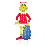 Jultomte Grinch Kommer Flat LED-belysning Grön Monster Jul Halloween Utomhus Trädgård Gräsmatta Dekoration[HK] D