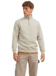 Jack & Jones JJEBRADLEY Sweat Half Zip Noos Maillot de survêtement, Moonbeam, XL Homme