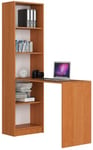 Ensemble bureau avec bibliothèque AKORD SMART Aulne 125 cm façade Aulne 5 étagères 125x50x180 cm