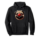 Red Nose Pug Funny Red Nose Pug Dog 2024 Kids Boys and Girls Pullover Hoodie