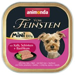 Ekonomipack: animonda Vom Feinsten Adult Mini 64 x 100 g - Med kalvkött, skinka & basilika