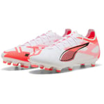 PUMA Mixte Ultra 5 Pro FG/AG Chaussure de Football, White Black-Glowing Red, 44 EU