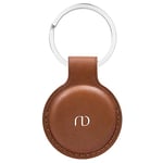 Nereides PU Leather Case for Airtag Keyring, Anti-Scratch Airtag Holder,Full-Body Protective Cover for Apple Airtag,for Keys/Cat/Dog (Brown)