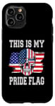 Coque pour iPhone 11 Pro This is my pride flag crâne drapeau américain pour homme et femme