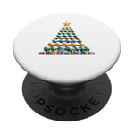 Christmas Tree Haltère Poids Haltérophile Gymnase PopSockets PopGrip Adhésif