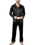 Nieery Pyjama Homme Satin Hiver Pyjamas Vêtements de NUI Manches Longues Homme Pyjama Pantalon Long Deux pièces Ensembles de Pyjama Homme