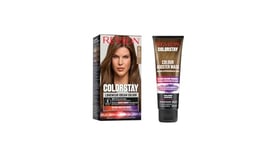 Lot de 2 produits Revlon ColorStay : Coloration Permanente N6 Châtain Clair et Masque Booster de Couleur Cheveux châtains ou blonds chauds, Coloration Temporaire