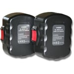 vhbw 2x Batterie compatible avec Bosch PSR 140, PSR 14.4/N, PSR 14.4VE-2(/B), PSR 14.4, PSR 14.4-2 outil électrique (3000 mAh, NiMH, 14,4 V)