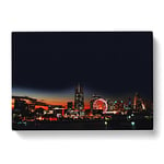 Japan Yokohama Skyline City Modern Canvas Wall Art Print Ready to Hang, Framed Picture for Living Room Bedroom Home Office Décor, 50x35 cm (20x14 Inch)