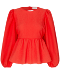 Carrie Ls Bow Blouse - Papaya