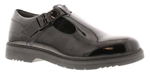 Kickers Girls School Shoes Finley T Bar Leather Buckle black Leather (archived) - Size UK 3