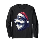 Wolf Santa Hat Xmas Wolf Wild Animals Lover Christmas Pajama Long Sleeve T-Shirt