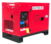 Groupe électrogène insonorisé diesel 8 kW 230V + 10kW 400V MW Tools DG100E