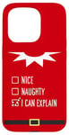 Coque pour iPhone 15 Pro Nice or Naughty List Costume d'elfe de Noël amusant Rouge