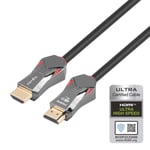 NÖRDIC-SERTIFISERT KABLER 5m Ultra High Speed HDMI 2.1 8K 60Hz 4K 120Hz 48Gbps Dynamic HDR eARC VRR Nylonflettet kabel Gullbelagte kontakter