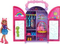 Barbie Poupée et Dressing Chelsea Coffret avec vêtements et accessoires, 17 éléments, pliable pour jouer partout et tout ranger, HXN03