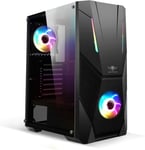 Rogue V - Boitier PC Gamer ATX/mATX/ITX ¿ Façade et Paroi en Verre Trempé ¿ 2 Ventilateurs LED RGB Adressable 120mm ¿ Compatible Aura/MSI Mystic/ASROCK 3Pin (Rogue V)