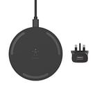 Belkin BoostCharge Wireless Charging Pad 10W (Qi-Certified Fast Wireless Charger for iPhone, Samsung, Google, more), Black