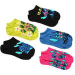 Disney Women's Lilo & Stitch 5 Pack No Show Casual, Assorted Bright, Sock 8-10 Fits Shoe Size 2-8.5 UK (Pack of 5)