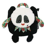 LES DEGLINGOS - SAC A DOS VELOURS POUR ENFANT ROTOTOS LE PANDA - NOIR - Idéal pour la crèche - Dès 12 mois - 34cm