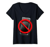 Womens Cellphone Ban and Banning smartphones V-Neck T-Shirt