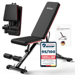 DH FitLife Banc de musculation pliable,banc réglable pour le développé couché, le curl biceps, la musculation du dos et des abdominaux,banc inclinable avec banc curl et extenseur des jambes