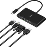 Usb-C Multimedia Adapter (Gbe, Hdmi, Vga, Usb-A), Blk[YIN143342]