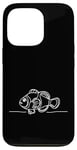 Coque pour iPhone 13 Pro Line Art Poisson & Ichtyologiste Faux Percula Poisson Clown