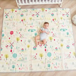 Tapis de Jeu pour Enfant Bebe 150x180x1cm Tapis de Sol XXL en Mousse Epais Pliable Reversible - Tapis d'éveil pour Bébé - Tapis de Motricité Favorisant Le Développement Sensoriel Cadeau bébé