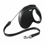 Flexi Classic Cord Extending Lead In Black For Dogs - 8 M - Medium