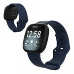 Fitbit Versa 3 / Sense silikon klockarmband - marinblå Size: S Blå