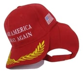 President Trump 2024 Make America Great Again Feathers Red Embroidered Cap Hat