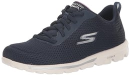 Skechers Womens Go Walk Travel - Fun Journey, Navy/Lavender, 7