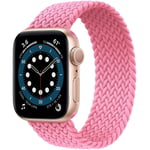 JONWIN Bracelet Boucle Unique Compatible Apple Watch 42mm 44mm,Bande de Rechange Sport Extensible en Fibres de Silicone entrelacées Nylon tressé Bracelet pour iWatch Series 6/5/4/3/2/1,Se,Pink,8#