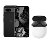 Google Pixel 8a (256 GB, Obsidian) & Pixel Buds A-Series Wireless Bluetooth Earphones (Charcoal) Bundle, Black